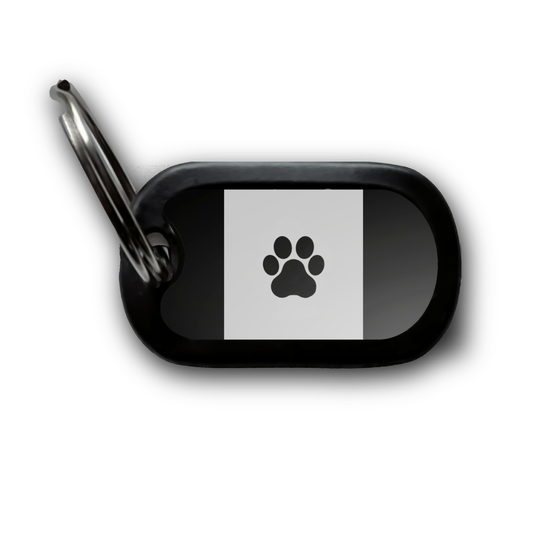CanaDawg tag in black with a mirror finish