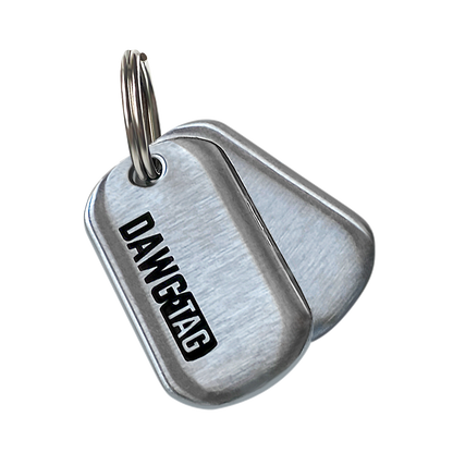 DawgTag Brushed Steel: Pair of Tags - DawgTag - Tag Pair
